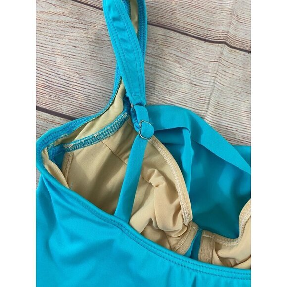 Miraclesuit Women's Blue Ruched Bodice Tankini Top - 10 - Picture 8 of 11